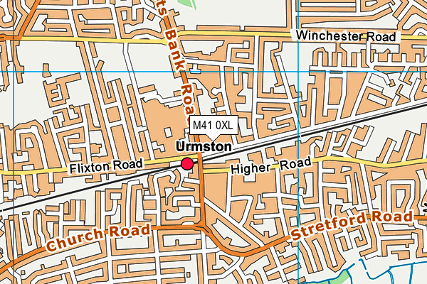 M41 0XL map - OS VectorMap District (Ordnance Survey)