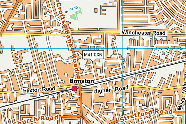 M41 0XN map - OS VectorMap District (Ordnance Survey)