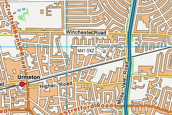 M41 0XZ map - OS VectorMap District (Ordnance Survey)