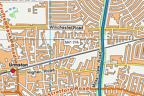 M41 0YA map - OS VectorMap District (Ordnance Survey)