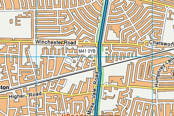 M41 0YB map - OS VectorMap District (Ordnance Survey)