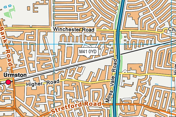 M41 0YD map - OS VectorMap District (Ordnance Survey)