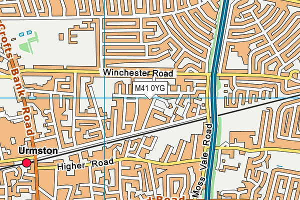M41 0YG map - OS VectorMap District (Ordnance Survey)