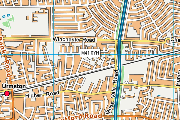 M41 0YH map - OS VectorMap District (Ordnance Survey)