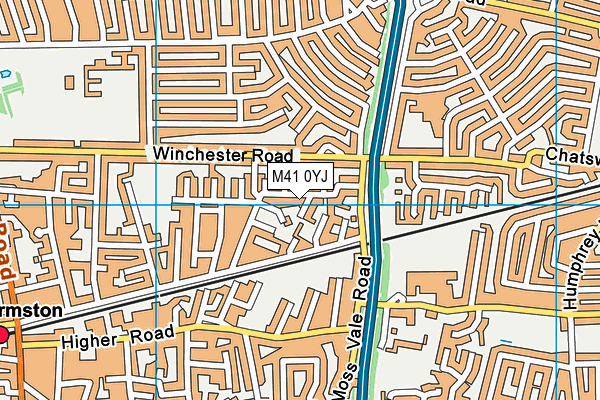 M41 0YJ map - OS VectorMap District (Ordnance Survey)