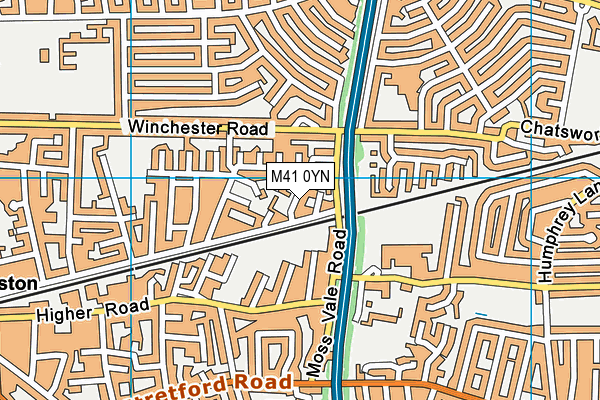 M41 0YN map - OS VectorMap District (Ordnance Survey)