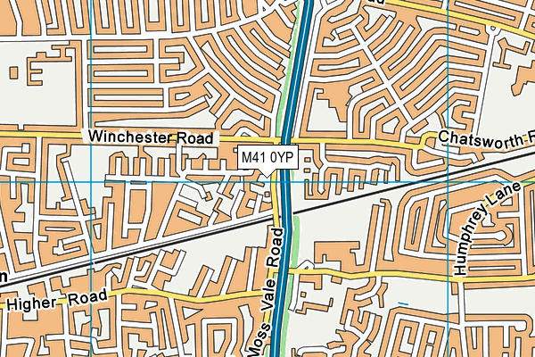 M41 0YP map - OS VectorMap District (Ordnance Survey)