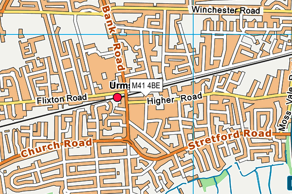 M41 4BE map - OS VectorMap District (Ordnance Survey)