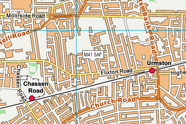 M41 5AF map - OS VectorMap District (Ordnance Survey)