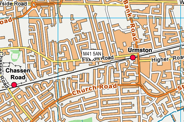 M41 5AN map - OS VectorMap District (Ordnance Survey)