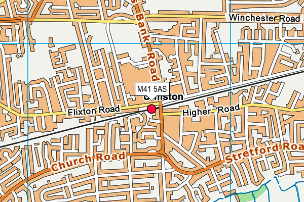 Anytime Fitness (Urmston) map (M41 5AS) - OS VectorMap District (Ordnance Survey)