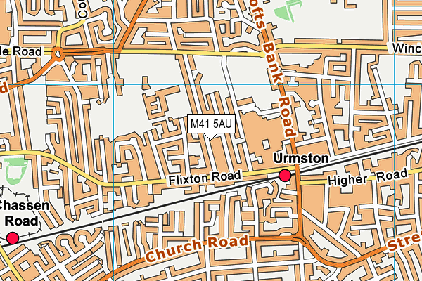 M41 5AU map - OS VectorMap District (Ordnance Survey)