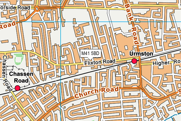 M41 5BD map - OS VectorMap District (Ordnance Survey)