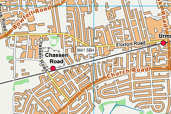 M41 5BH map - OS VectorMap District (Ordnance Survey)