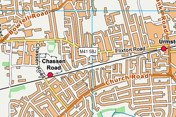 M41 5BJ map - OS VectorMap District (Ordnance Survey)