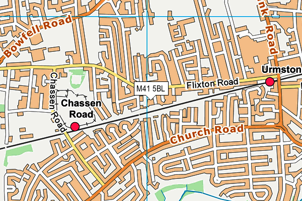 M41 5BL map - OS VectorMap District (Ordnance Survey)