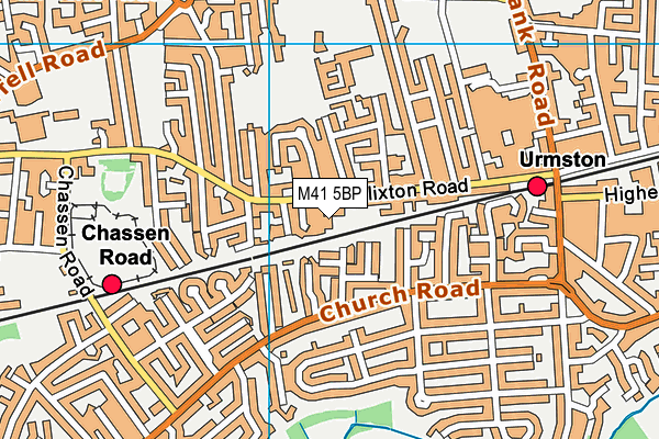 M41 5BP map - OS VectorMap District (Ordnance Survey)