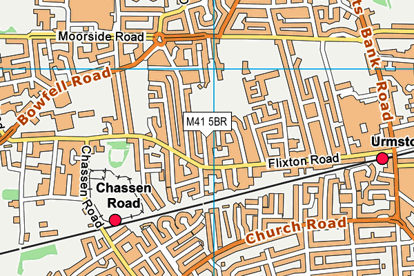 M41 5BR map - OS VectorMap District (Ordnance Survey)