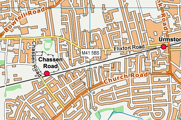 M41 5BS map - OS VectorMap District (Ordnance Survey)