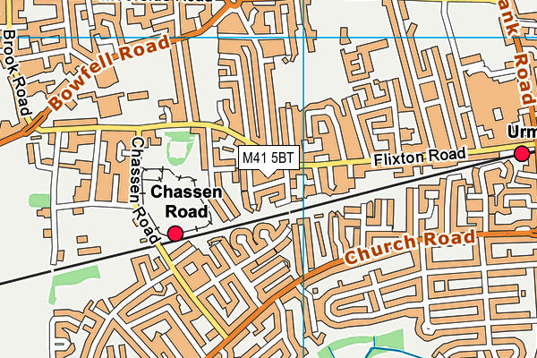 M41 5BT map - OS VectorMap District (Ordnance Survey)