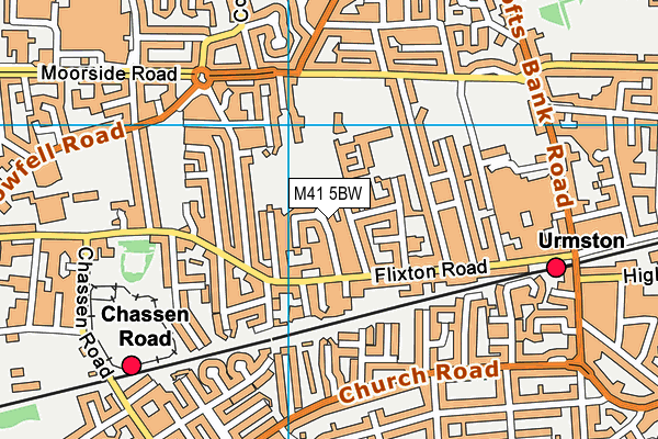 M41 5BW map - OS VectorMap District (Ordnance Survey)