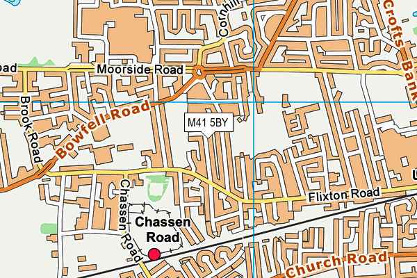 M41 5BY map - OS VectorMap District (Ordnance Survey)