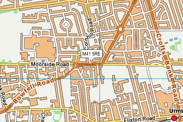 M41 5RE map - OS VectorMap District (Ordnance Survey)