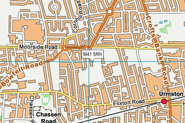 M41 5RH map - OS VectorMap District (Ordnance Survey)