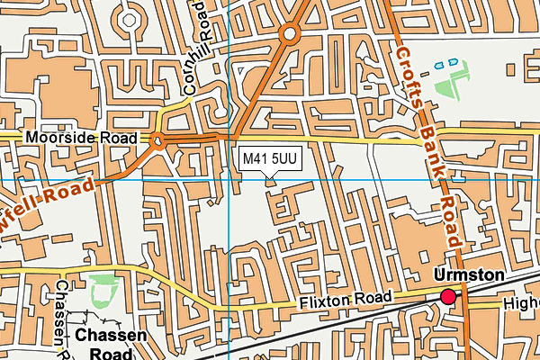 Urmston Sports Club map (M41 5UU) - OS VectorMap District (Ordnance Survey)