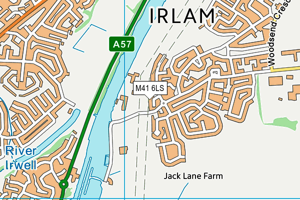 M41 6LS map - OS VectorMap District (Ordnance Survey)