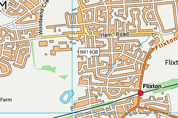 St Monica's RC Primary School map (M41 6QB) - OS VectorMap District (Ordnance Survey)