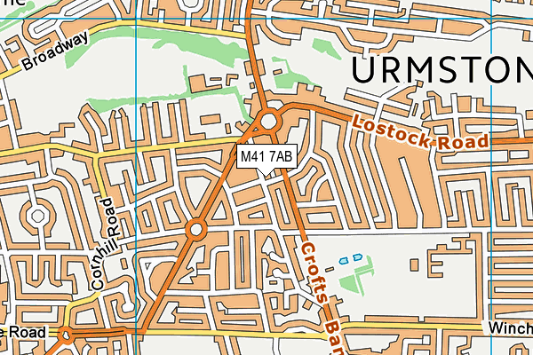 M41 7AB map - OS VectorMap District (Ordnance Survey)