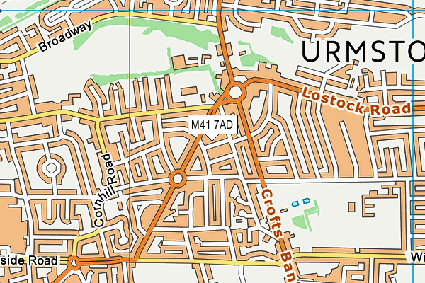 M41 7AD map - OS VectorMap District (Ordnance Survey)