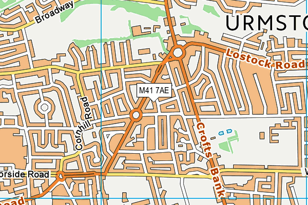 M41 7AE map - OS VectorMap District (Ordnance Survey)
