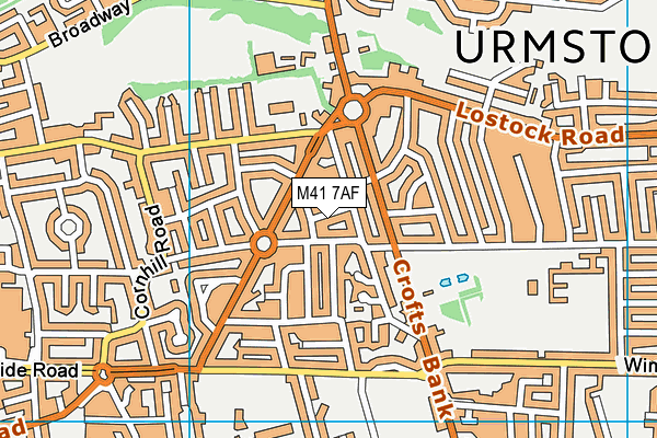 M41 7AF map - OS VectorMap District (Ordnance Survey)