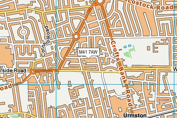 M41 7AW map - OS VectorMap District (Ordnance Survey)