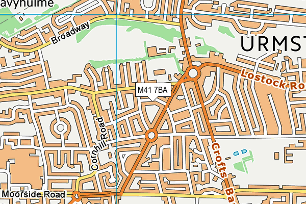 M41 7BA map - OS VectorMap District (Ordnance Survey)