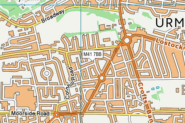 M41 7BB map - OS VectorMap District (Ordnance Survey)