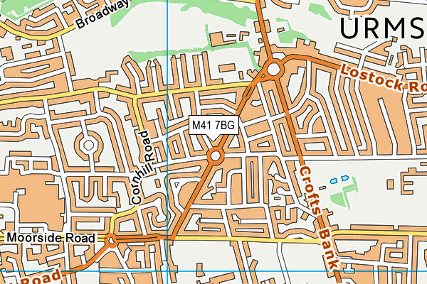 M41 7BG map - OS VectorMap District (Ordnance Survey)