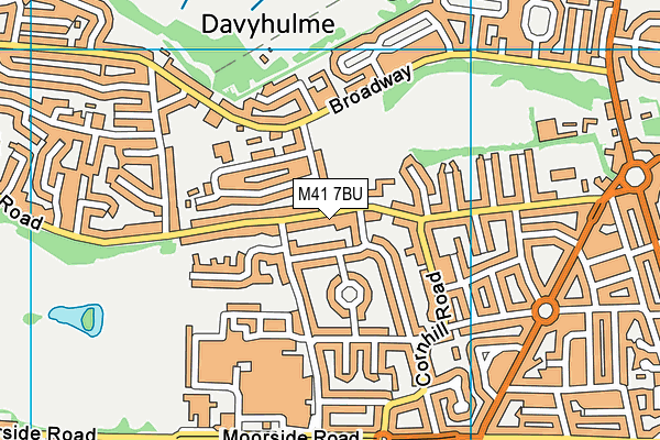 M41 7BU map - OS VectorMap District (Ordnance Survey)