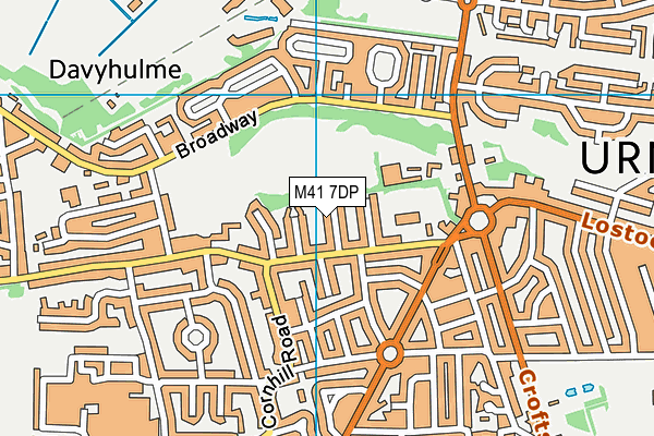 M41 7DP map - OS VectorMap District (Ordnance Survey)