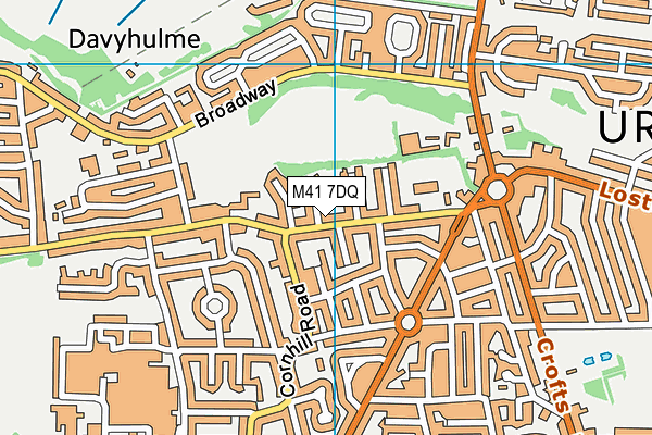 M41 7DQ map - OS VectorMap District (Ordnance Survey)