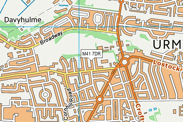 M41 7DR map - OS VectorMap District (Ordnance Survey)