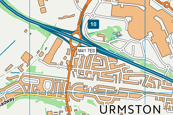 M41 7ES map - OS VectorMap District (Ordnance Survey)