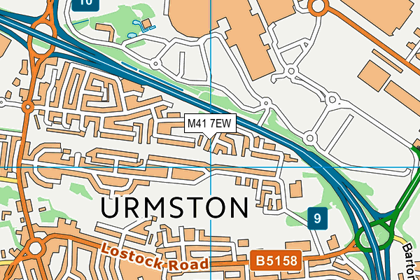 M41 7EW map - OS VectorMap District (Ordnance Survey)