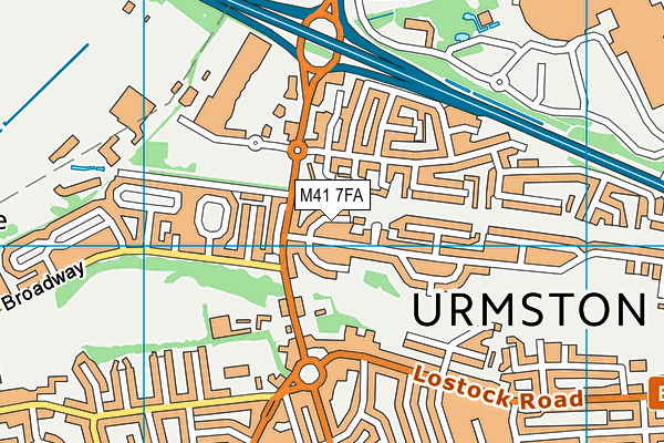 M41 7FA map - OS VectorMap District (Ordnance Survey)