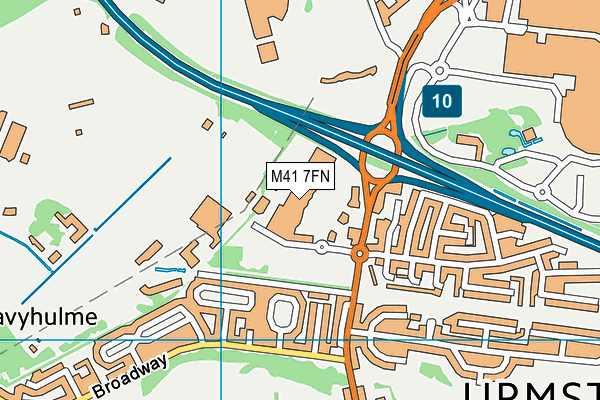 M41 7FN map - OS VectorMap District (Ordnance Survey)