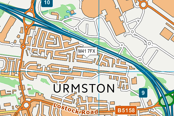 M41 7FX map - OS VectorMap District (Ordnance Survey)