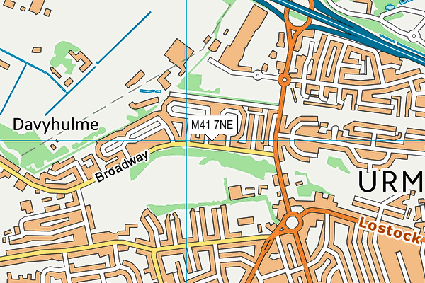 M41 7NE map - OS VectorMap District (Ordnance Survey)