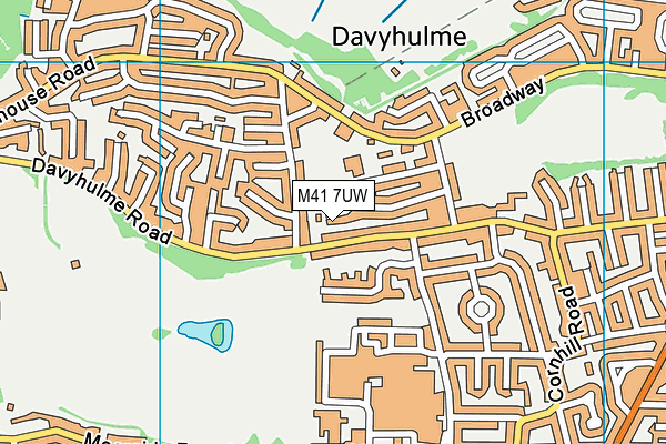 M41 7UW map - OS VectorMap District (Ordnance Survey)